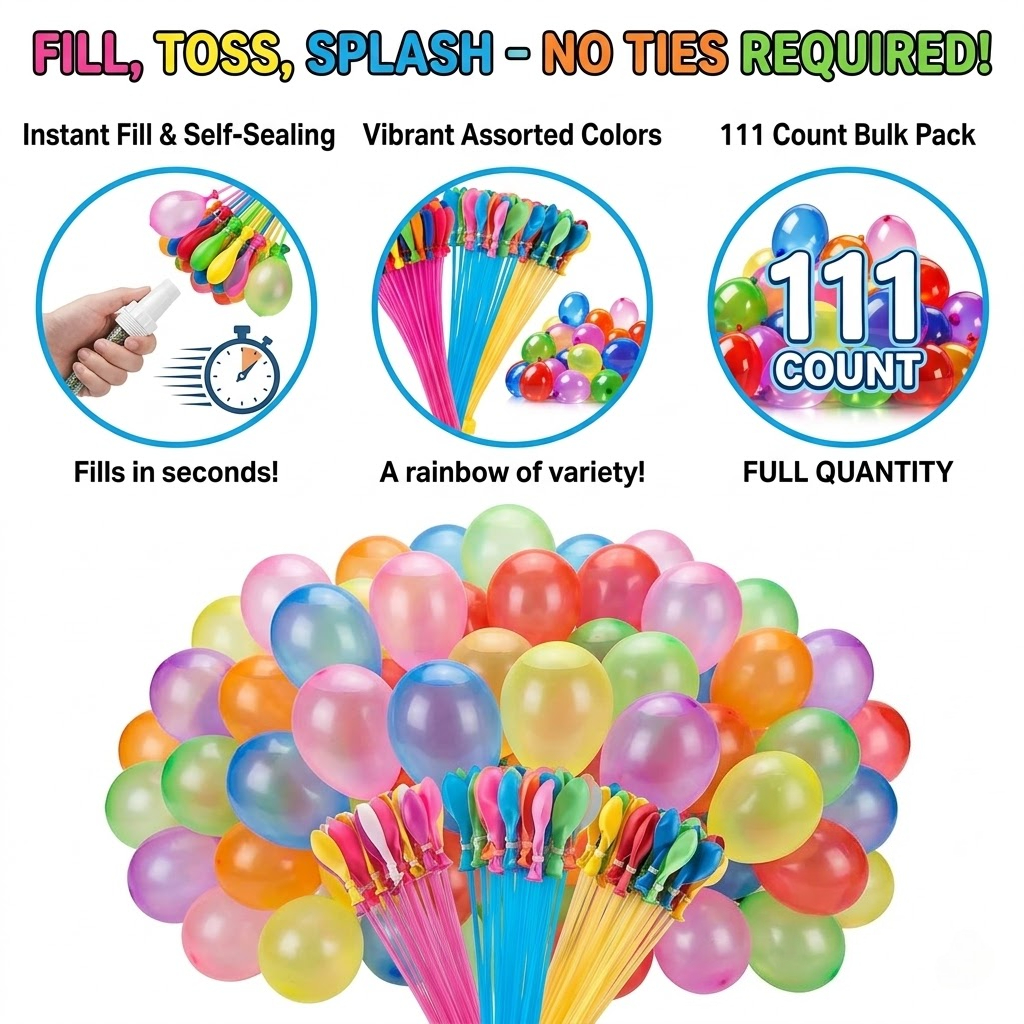 111Pcs Quick Fill Water Balloo - đánh giá và giá Quick Games Party