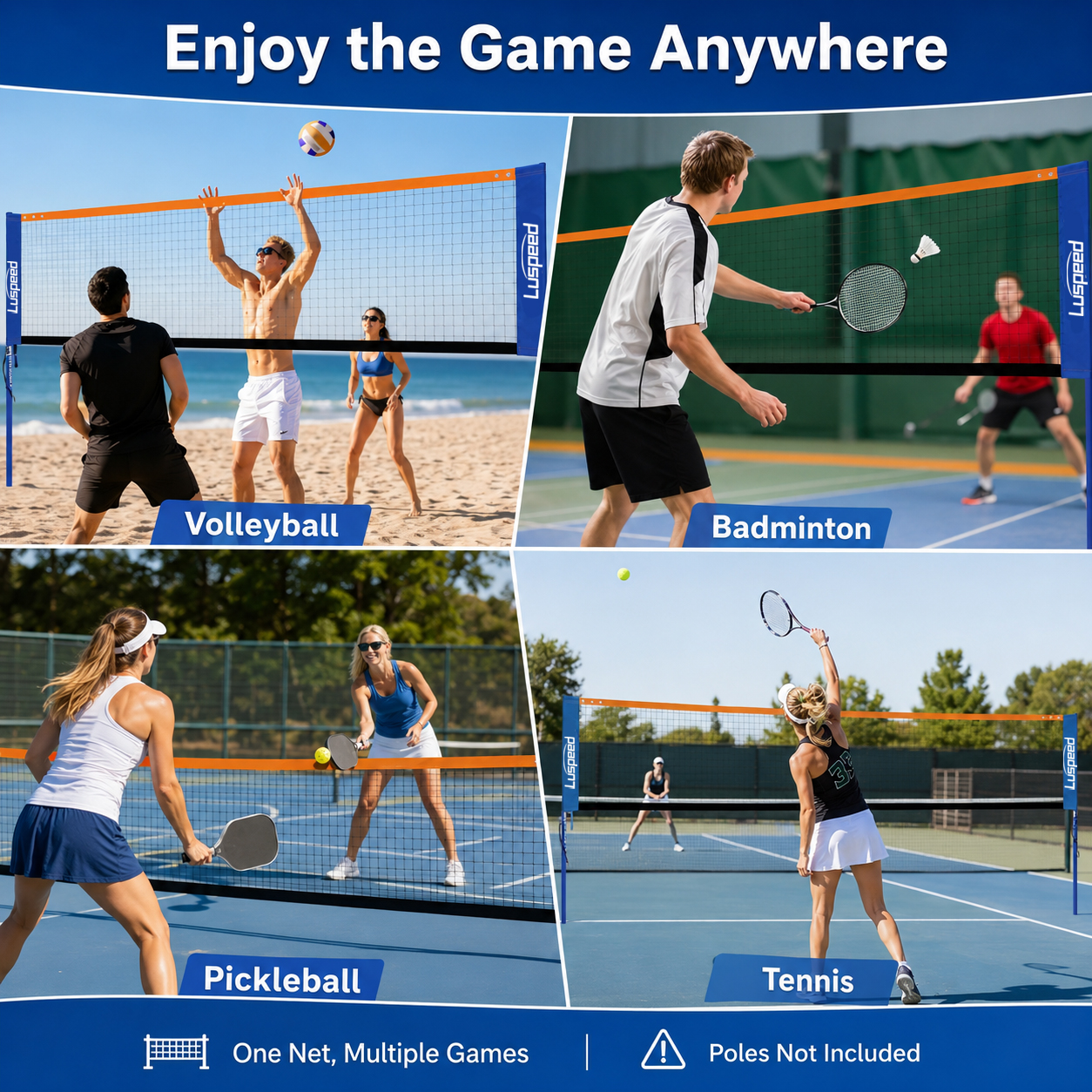 Portable Volleyball Net Outdoo - đánh giá và giá Badminton Set Garden